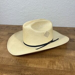 Men's Justin 6X Straw Western Cowboy Hat by Milano Hat Company 7 1/4